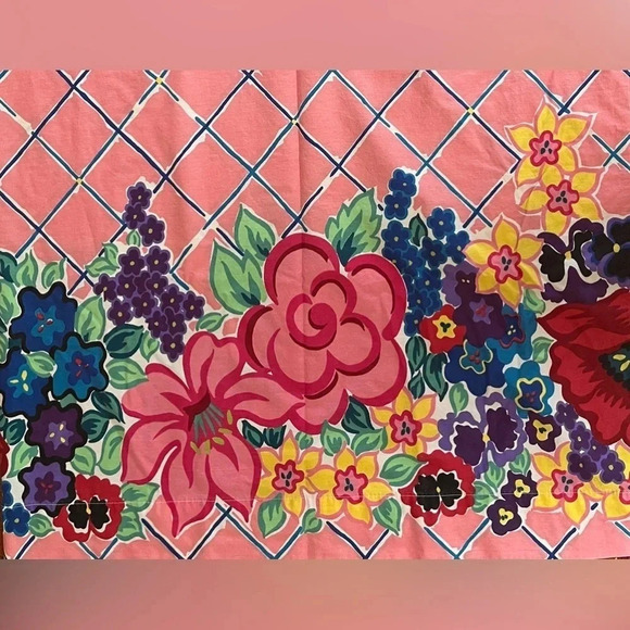 Vintage Martex Pink Vision Wild Flower Floral Cotton Retro Twin Flat Sheet 66x96 - Picture 3 of 5